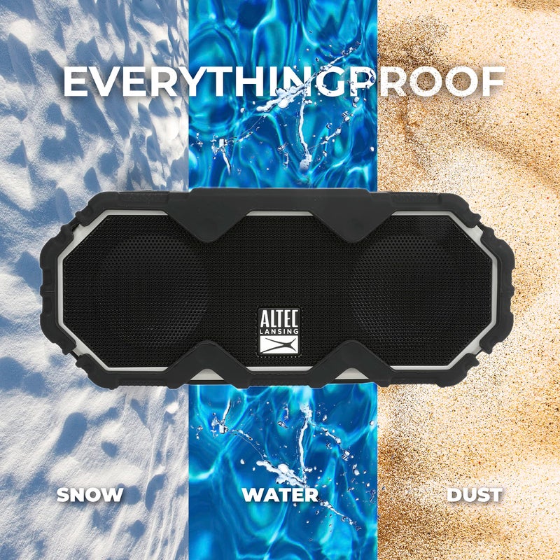 Altec Lansing Mini LifeJacket Jolt Bluetooth Speaker with Qi, Wireless, Waterproof, Portable, Speakers, Loud Volume, Strong Bass, Rich Stereo System, Microphone, 16 Hour Battery, 100 ft Range, Gray - Image 5